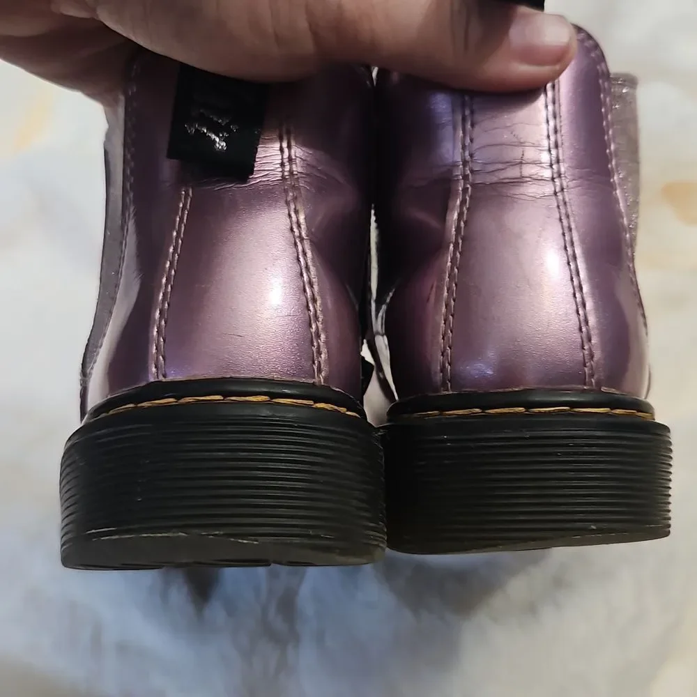 Dr. Martens Kids Purple Metallic Chelsea Boots Size 1 US / EU 32 | Side Zip